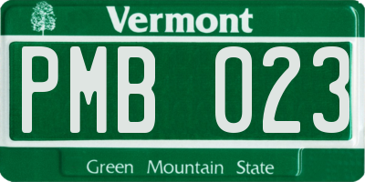 VT license plate PMB023