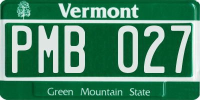 VT license plate PMB027