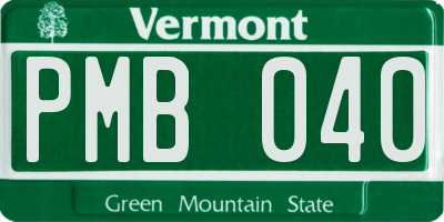 VT license plate PMB040