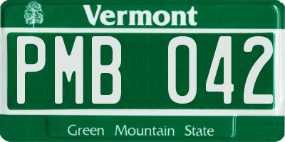 VT license plate PMB042