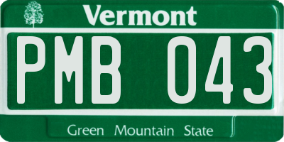 VT license plate PMB043