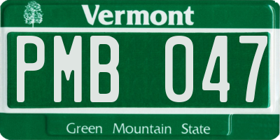 VT license plate PMB047