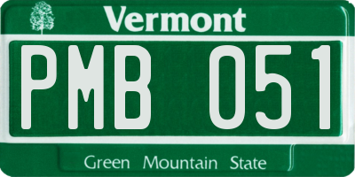 VT license plate PMB051