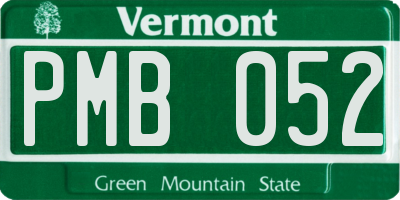 VT license plate PMB052