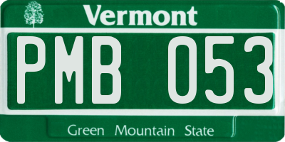 VT license plate PMB053