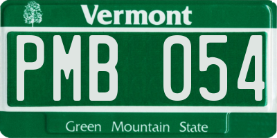 VT license plate PMB054