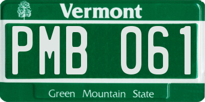 VT license plate PMB061