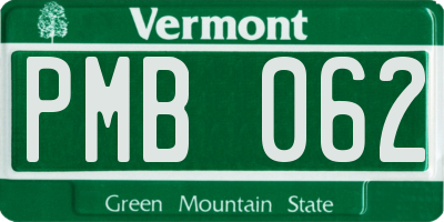 VT license plate PMB062