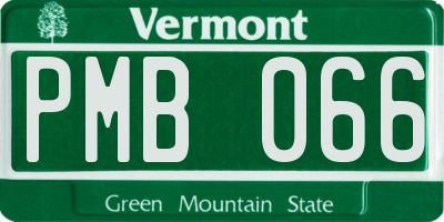VT license plate PMB066
