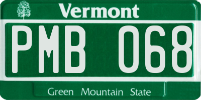 VT license plate PMB068