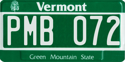 VT license plate PMB072