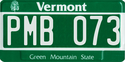 VT license plate PMB073