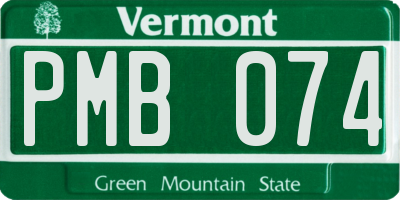 VT license plate PMB074