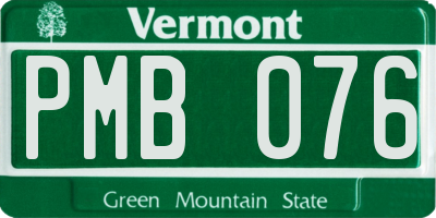 VT license plate PMB076