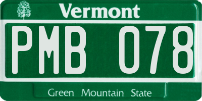 VT license plate PMB078