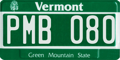 VT license plate PMB080