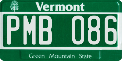 VT license plate PMB086