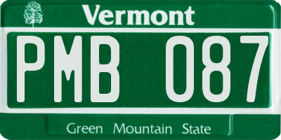 VT license plate PMB087