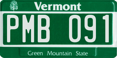 VT license plate PMB091