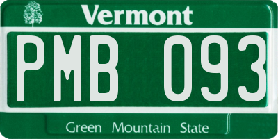 VT license plate PMB093