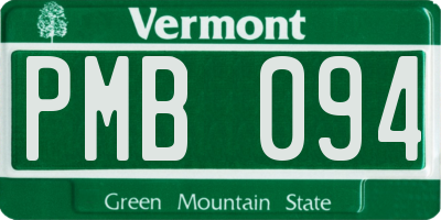 VT license plate PMB094