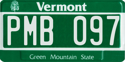 VT license plate PMB097