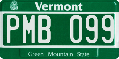 VT license plate PMB099