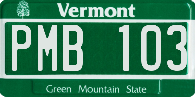 VT license plate PMB103