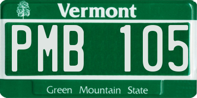 VT license plate PMB105