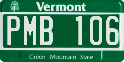 VT license plate PMB106