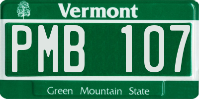 VT license plate PMB107