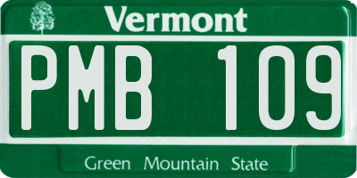 VT license plate PMB109