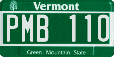 VT license plate PMB110