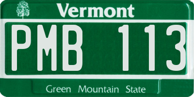 VT license plate PMB113