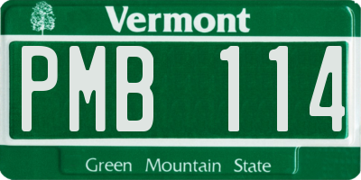 VT license plate PMB114