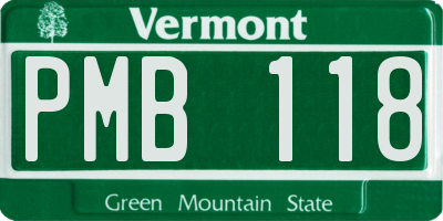 VT license plate PMB118