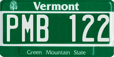 VT license plate PMB122