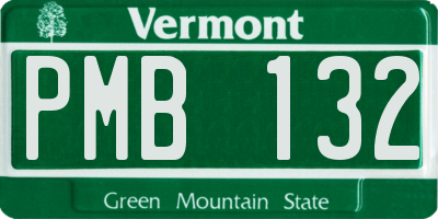 VT license plate PMB132