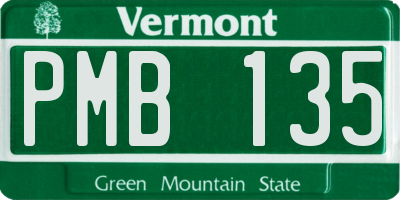 VT license plate PMB135