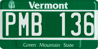 VT license plate PMB136