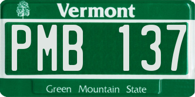 VT license plate PMB137
