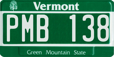 VT license plate PMB138