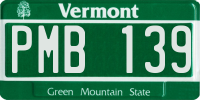 VT license plate PMB139