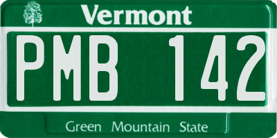 VT license plate PMB142