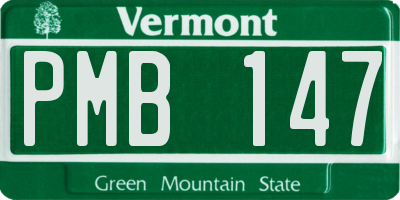 VT license plate PMB147