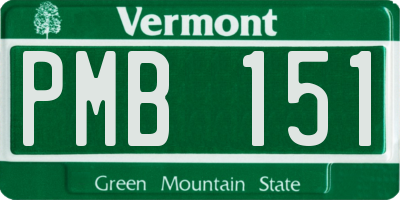 VT license plate PMB151