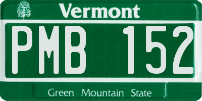 VT license plate PMB152