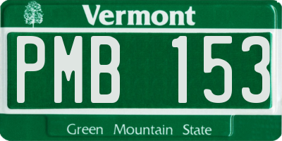 VT license plate PMB153