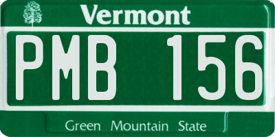 VT license plate PMB156