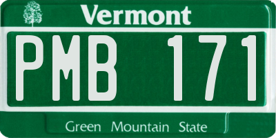VT license plate PMB171